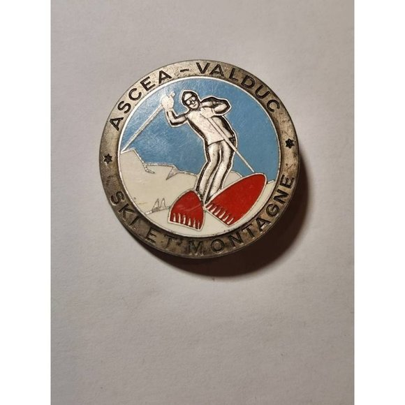 Vintage Ski Et Montagne France ASCEA Valduc Pin Snow Skiing - Picture 2 of 4